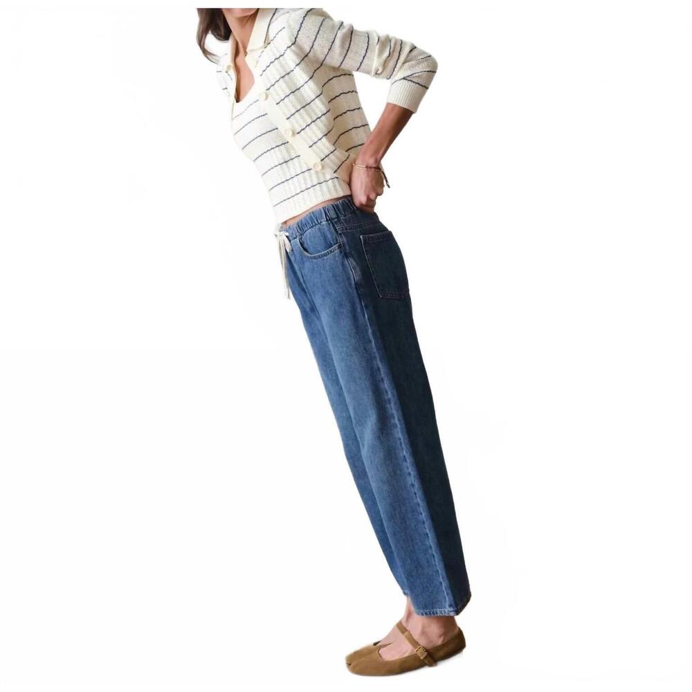 NEW MARINE LAYER ella straight leg pants in medium wash - Picture 4 of 8
